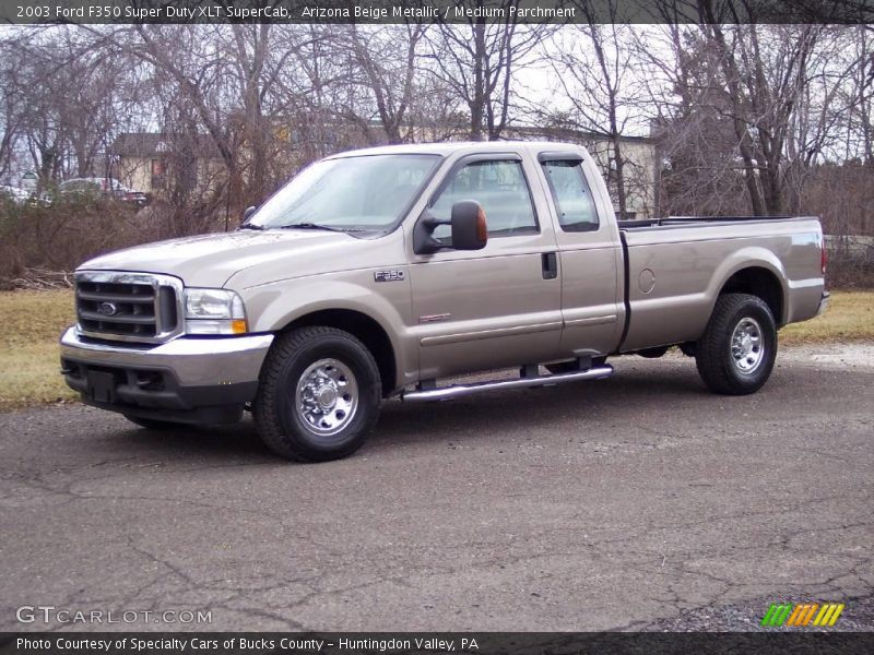Arizona Beige Metallic / Medium Parchment 2003 Ford F350 Super Duty XLT SuperCab
