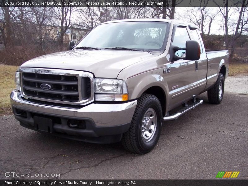 Arizona Beige Metallic / Medium Parchment 2003 Ford F350 Super Duty XLT SuperCab