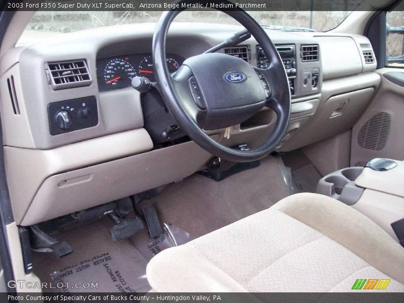 Arizona Beige Metallic / Medium Parchment 2003 Ford F350 Super Duty XLT SuperCab