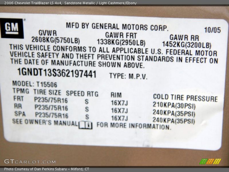 Sandstone Metallic / Light Cashmere/Ebony 2006 Chevrolet TrailBlazer LS 4x4