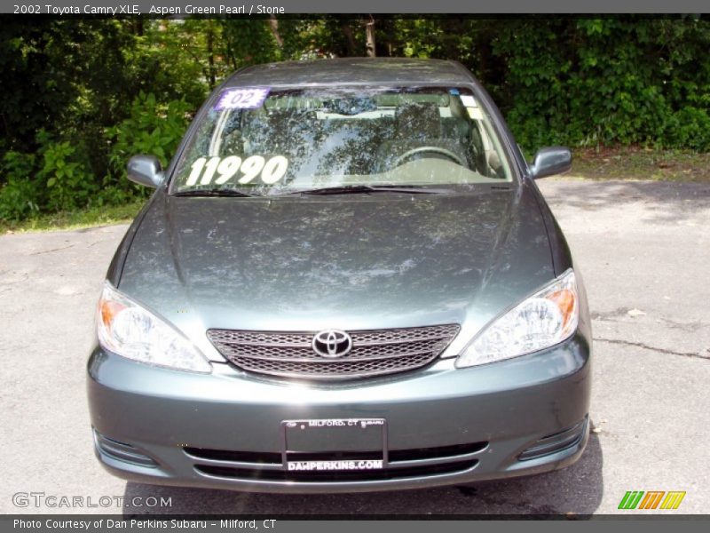 Aspen Green Pearl / Stone 2002 Toyota Camry XLE