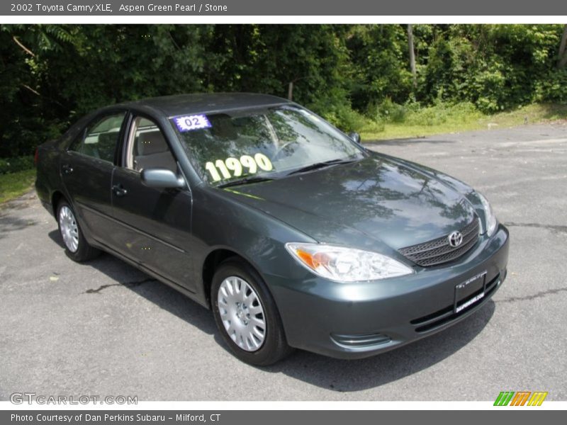 Aspen Green Pearl / Stone 2002 Toyota Camry XLE