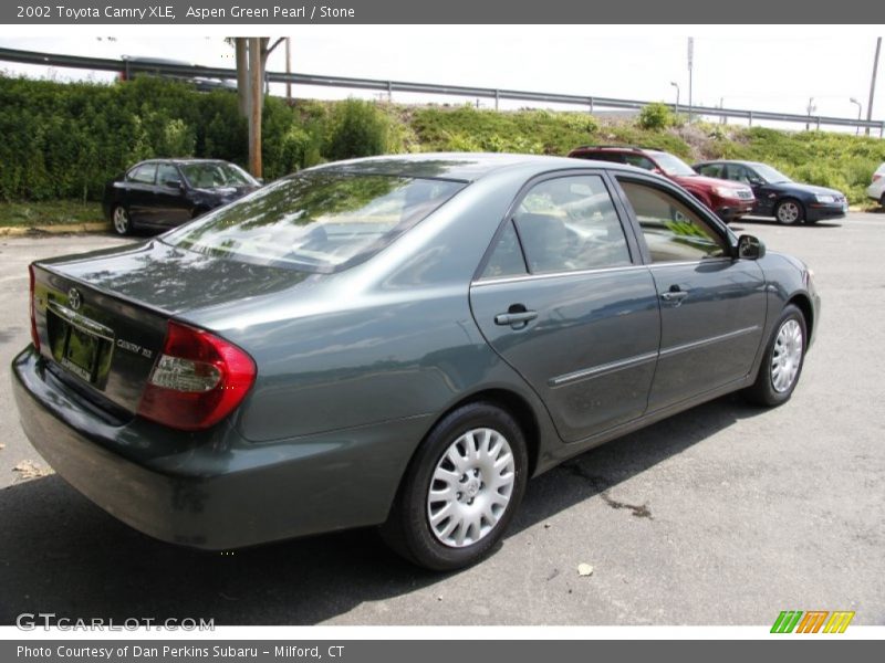 Aspen Green Pearl / Stone 2002 Toyota Camry XLE