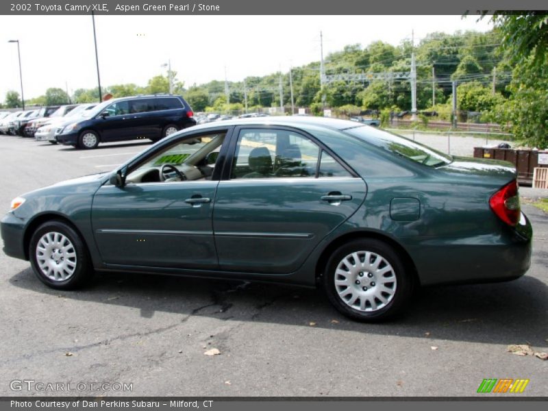 Aspen Green Pearl / Stone 2002 Toyota Camry XLE