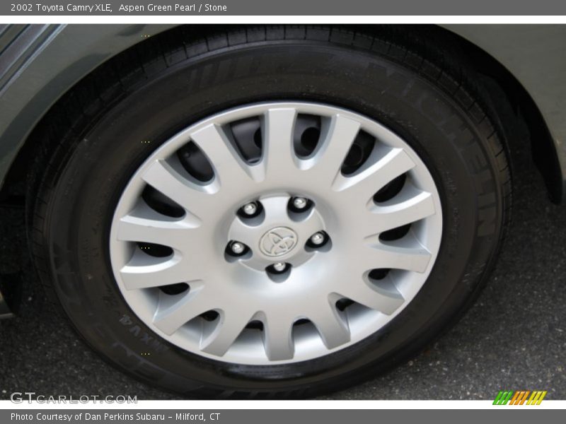Aspen Green Pearl / Stone 2002 Toyota Camry XLE