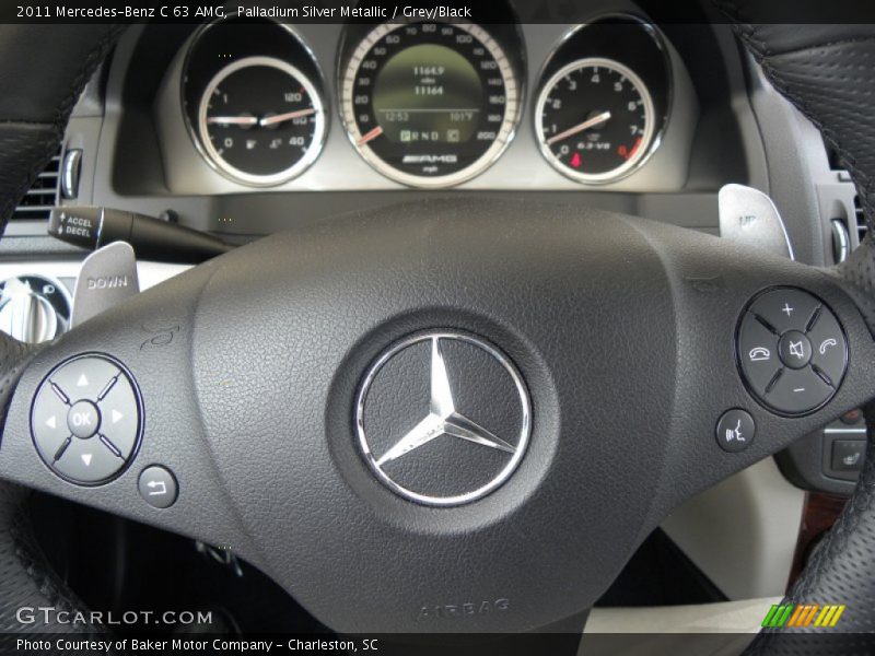 Palladium Silver Metallic / Grey/Black 2011 Mercedes-Benz C 63 AMG