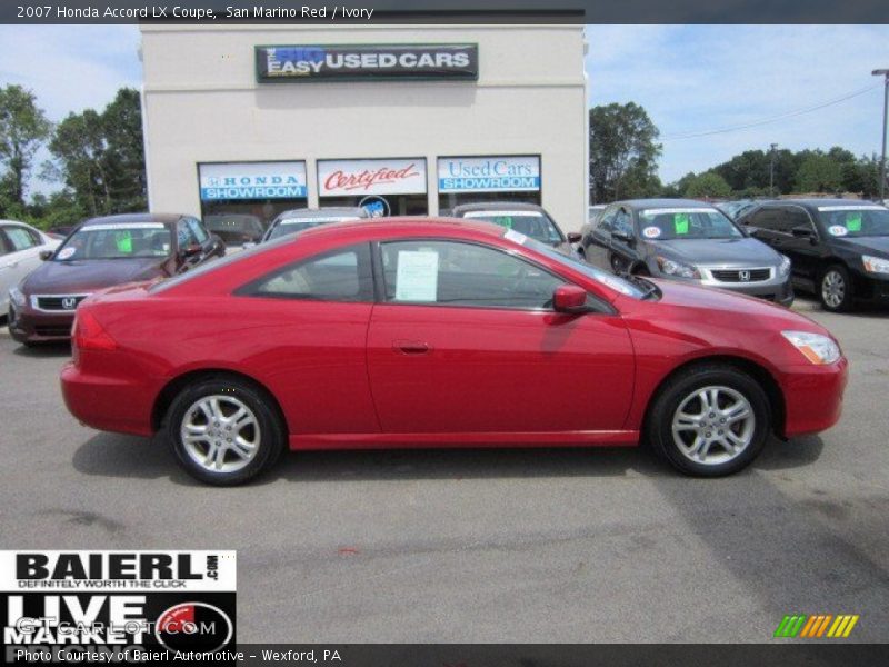 San Marino Red / Ivory 2007 Honda Accord LX Coupe