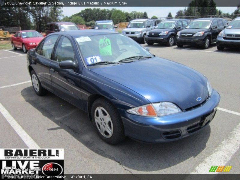 Indigo Blue Metallic / Medium Gray 2001 Chevrolet Cavalier LS Sedan