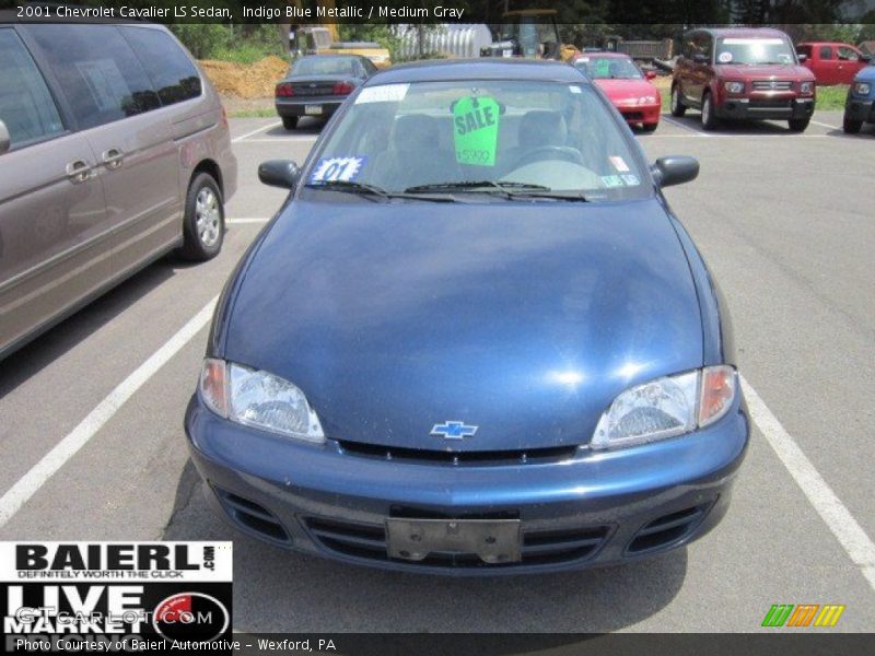 Indigo Blue Metallic / Medium Gray 2001 Chevrolet Cavalier LS Sedan