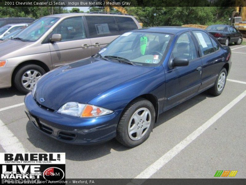 Indigo Blue Metallic / Medium Gray 2001 Chevrolet Cavalier LS Sedan