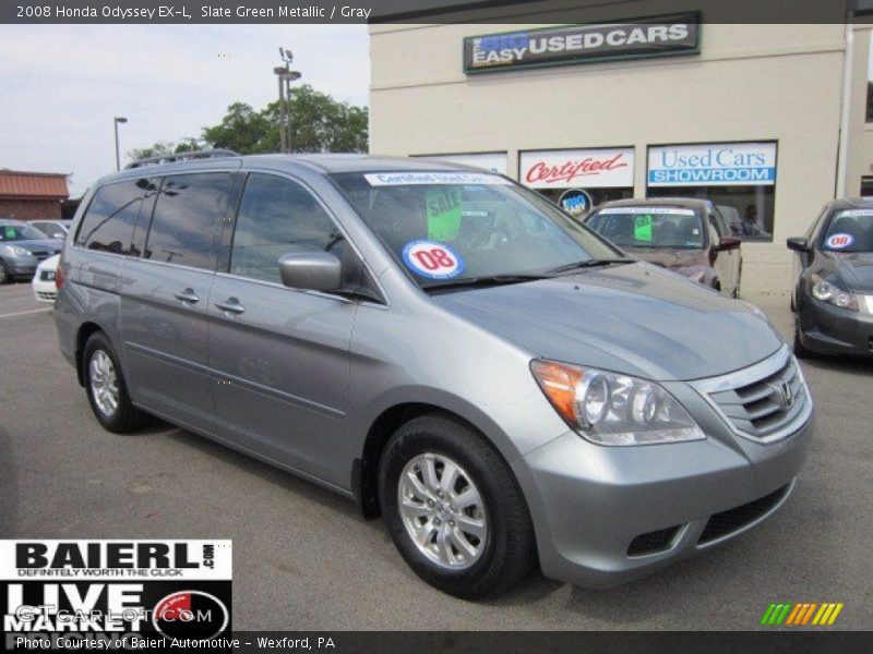 Slate Green Metallic / Gray 2008 Honda Odyssey EX-L