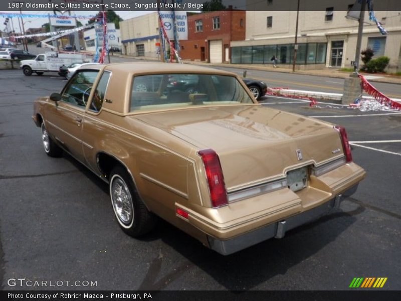 Sungold Metallic / Beige 1987 Oldsmobile Cutlass Supreme Coupe