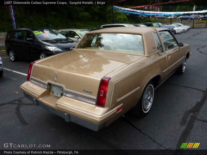Sungold Metallic / Beige 1987 Oldsmobile Cutlass Supreme Coupe