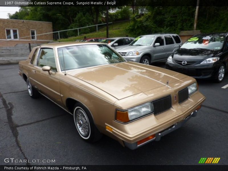 Sungold Metallic / Beige 1987 Oldsmobile Cutlass Supreme Coupe