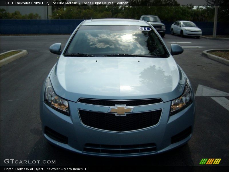 Ice Blue Metallic / Cocoa/Light Neutral Leather 2011 Chevrolet Cruze LTZ