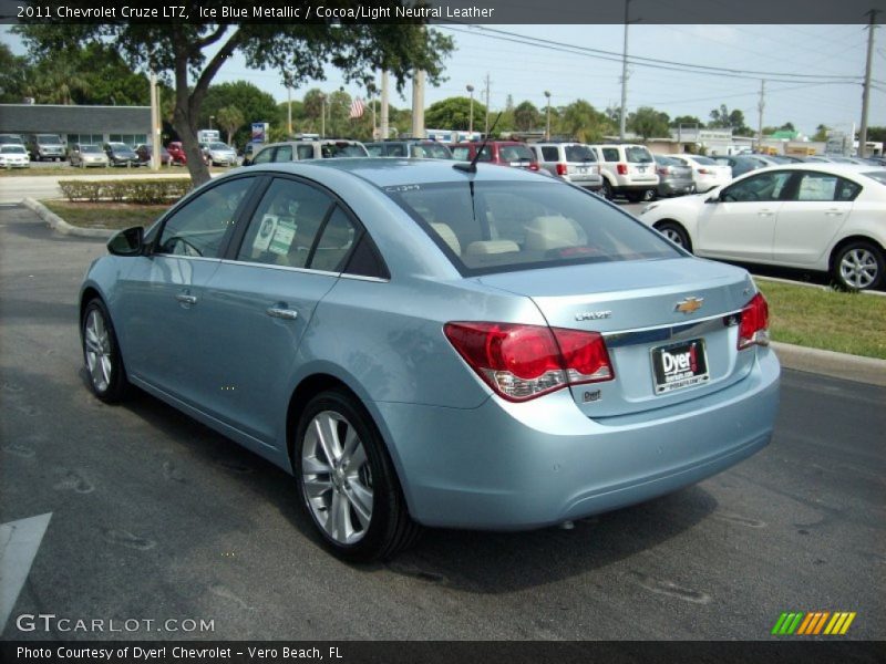 Ice Blue Metallic / Cocoa/Light Neutral Leather 2011 Chevrolet Cruze LTZ