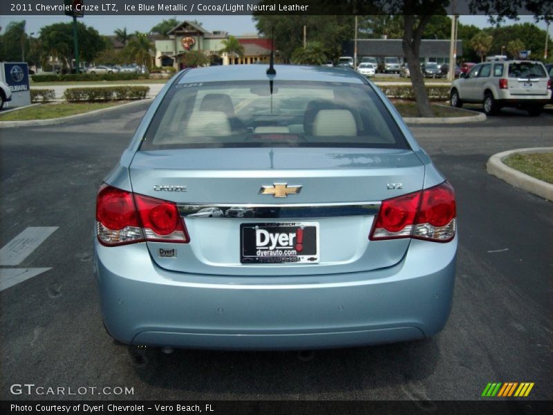 Ice Blue Metallic / Cocoa/Light Neutral Leather 2011 Chevrolet Cruze LTZ