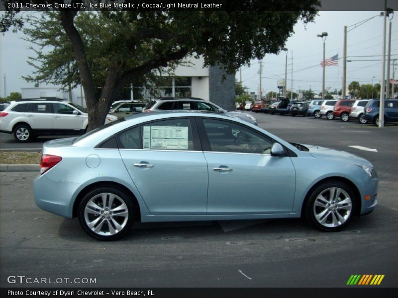 Ice Blue Metallic / Cocoa/Light Neutral Leather 2011 Chevrolet Cruze LTZ