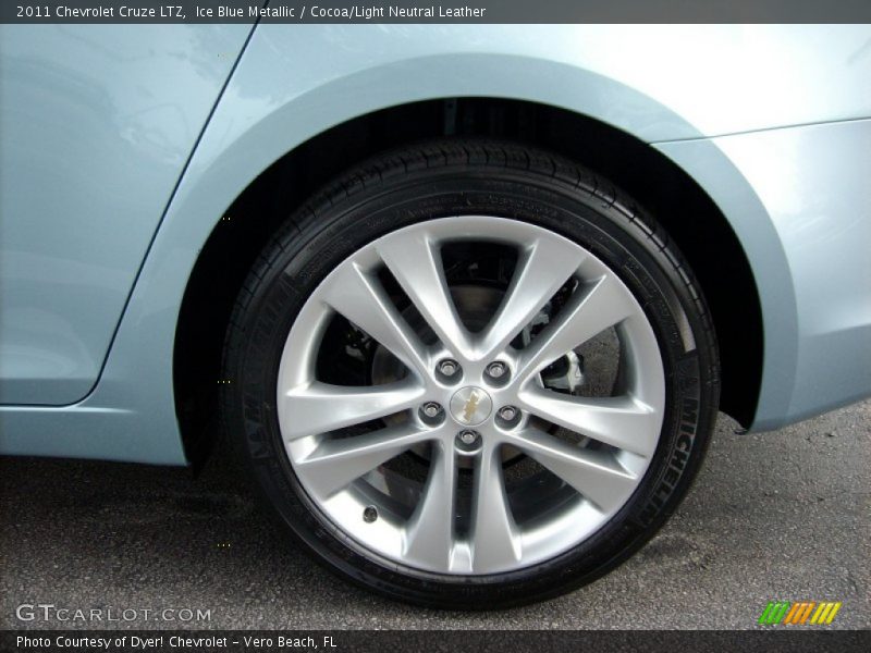 Ice Blue Metallic / Cocoa/Light Neutral Leather 2011 Chevrolet Cruze LTZ
