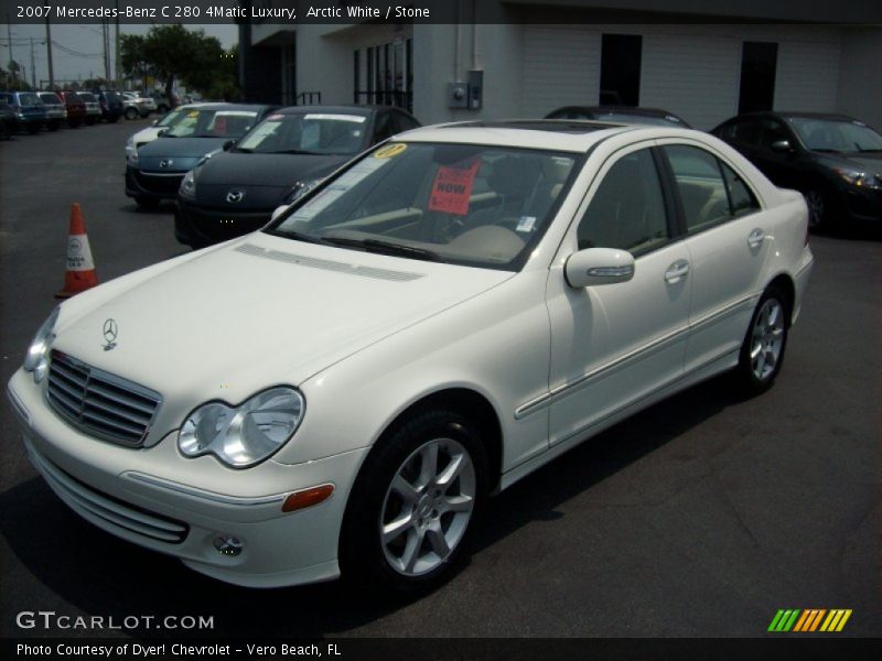 Arctic White / Stone 2007 Mercedes-Benz C 280 4Matic Luxury