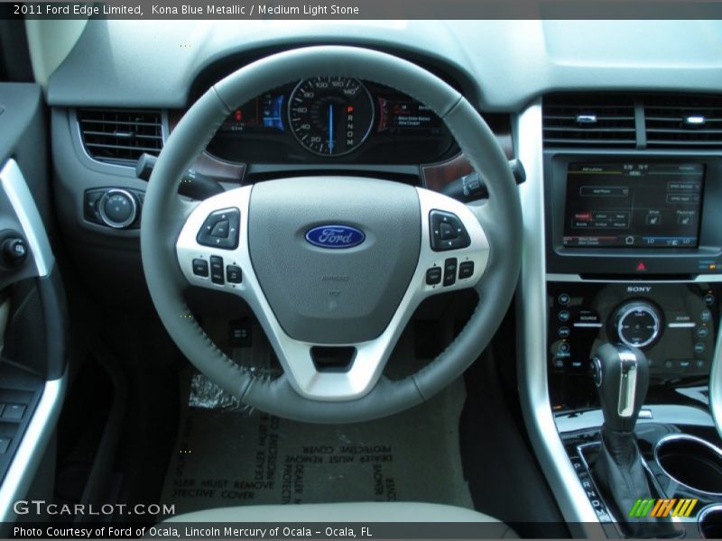 Kona Blue Metallic / Medium Light Stone 2011 Ford Edge Limited