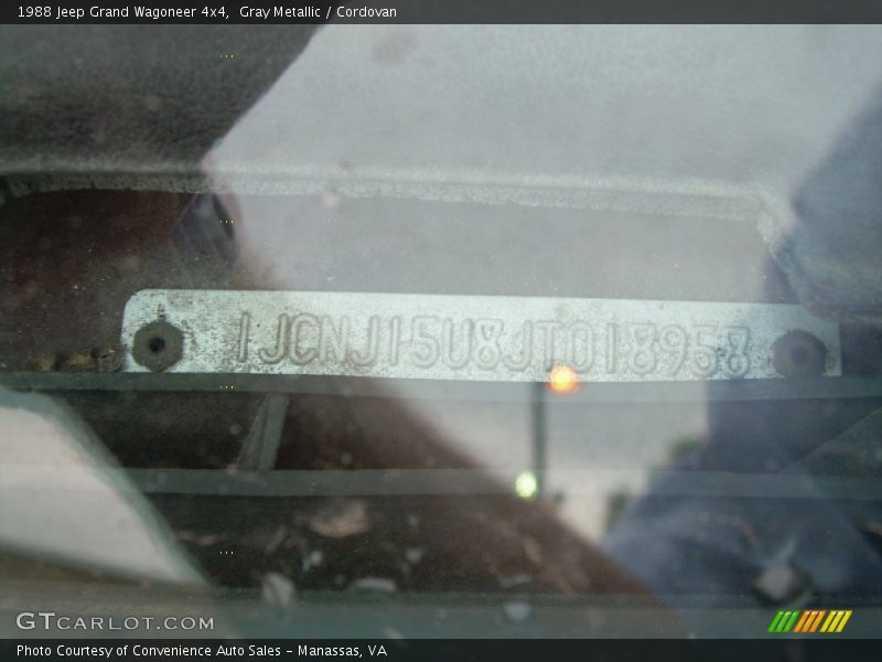 Gray Metallic / Cordovan 1988 Jeep Grand Wagoneer 4x4