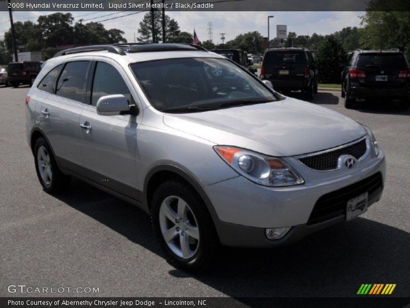 Liquid Silver Metallic / Black/Saddle 2008 Hyundai Veracruz Limited