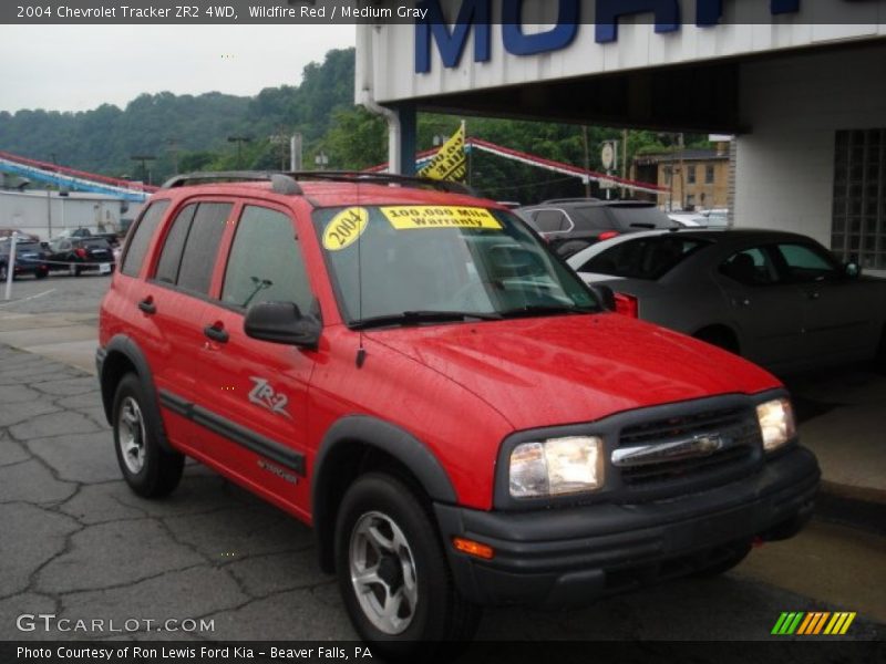 Wildfire Red / Medium Gray 2004 Chevrolet Tracker ZR2 4WD