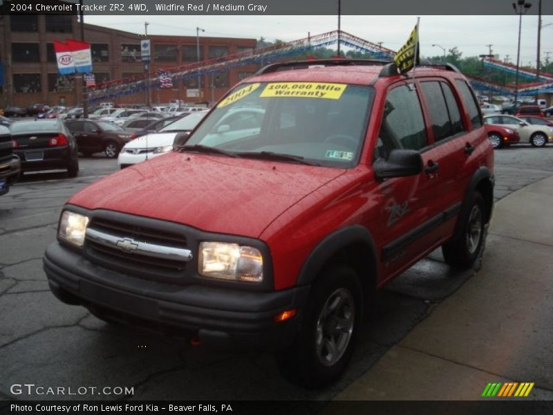 Wildfire Red / Medium Gray 2004 Chevrolet Tracker ZR2 4WD