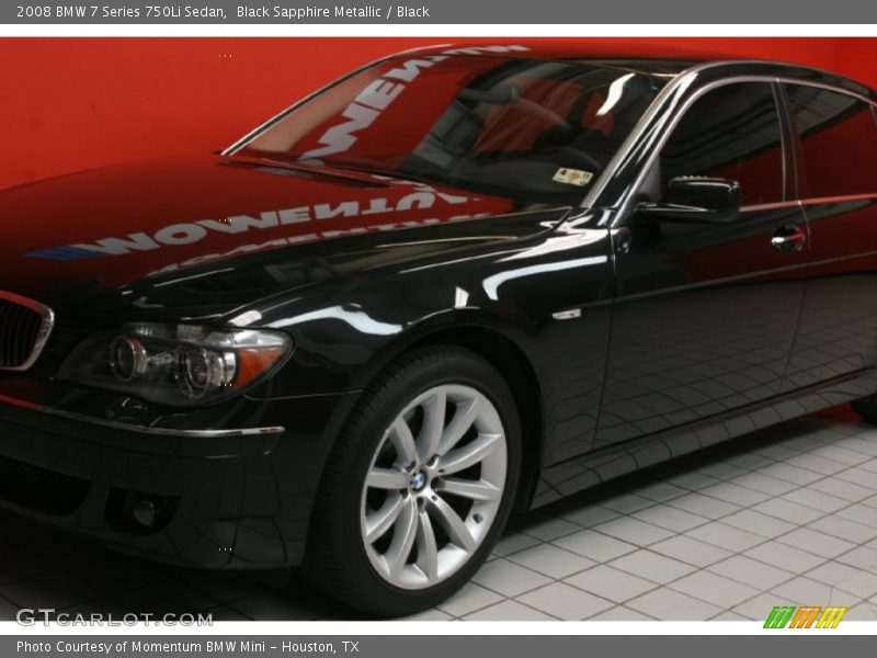 Black Sapphire Metallic / Black 2008 BMW 7 Series 750Li Sedan