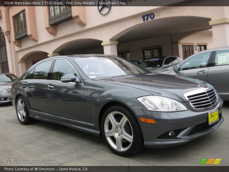 Flint Grey Metallic / Grey/Dark Grey 2008 Mercedes-Benz S 550 Sedan