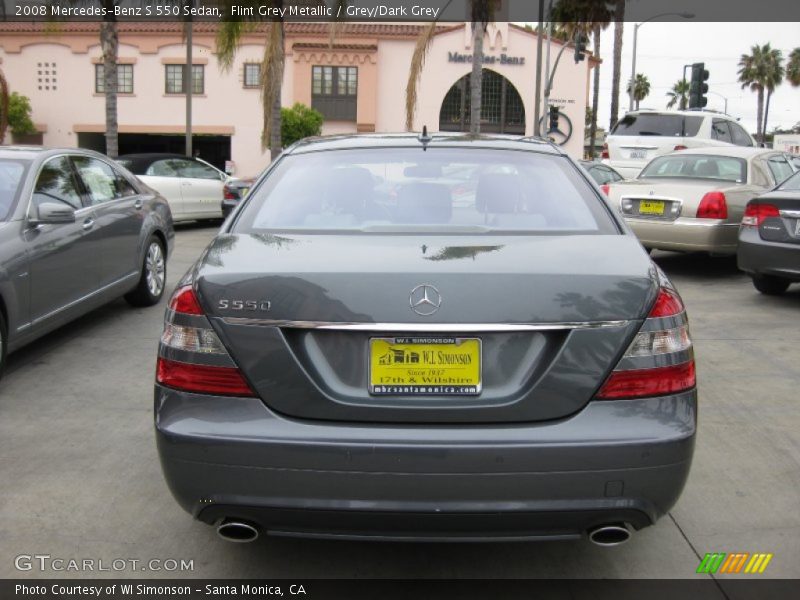 Flint Grey Metallic / Grey/Dark Grey 2008 Mercedes-Benz S 550 Sedan