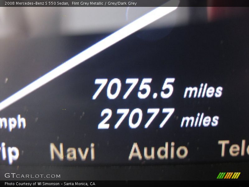 Flint Grey Metallic / Grey/Dark Grey 2008 Mercedes-Benz S 550 Sedan