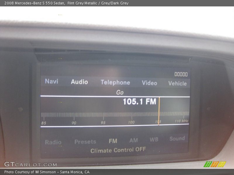 Flint Grey Metallic / Grey/Dark Grey 2008 Mercedes-Benz S 550 Sedan