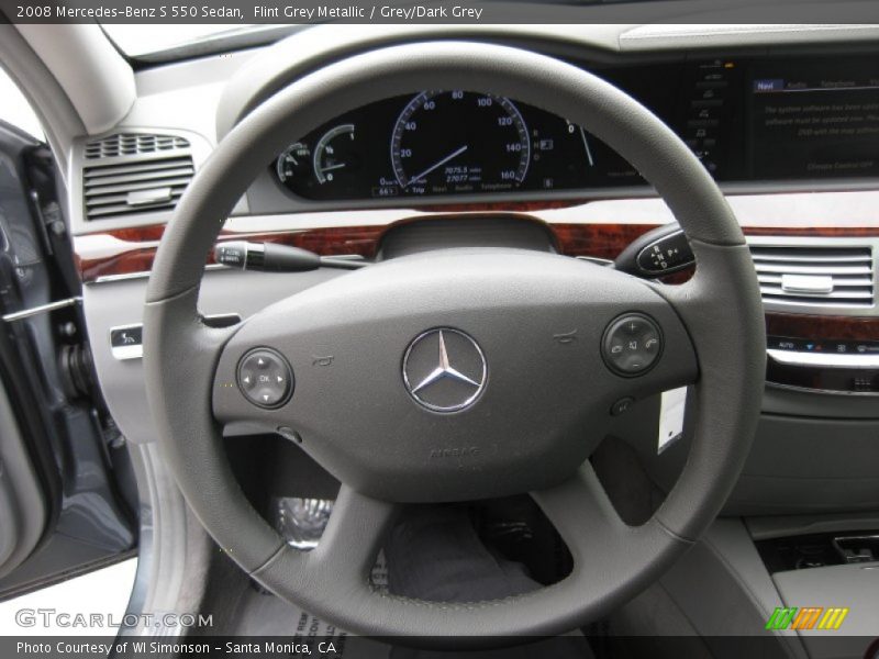 Flint Grey Metallic / Grey/Dark Grey 2008 Mercedes-Benz S 550 Sedan
