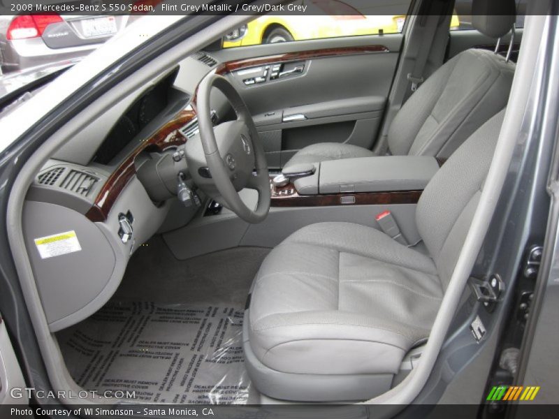 Flint Grey Metallic / Grey/Dark Grey 2008 Mercedes-Benz S 550 Sedan