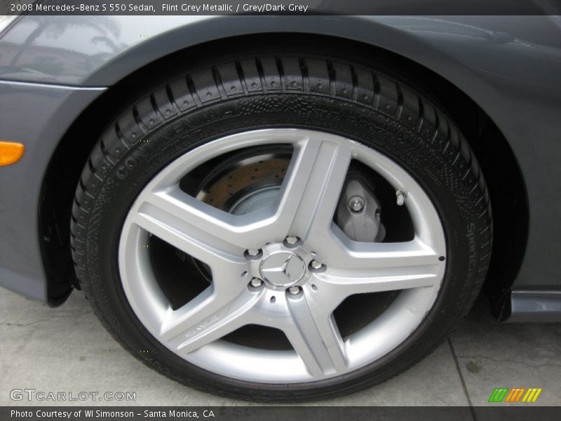Flint Grey Metallic / Grey/Dark Grey 2008 Mercedes-Benz S 550 Sedan