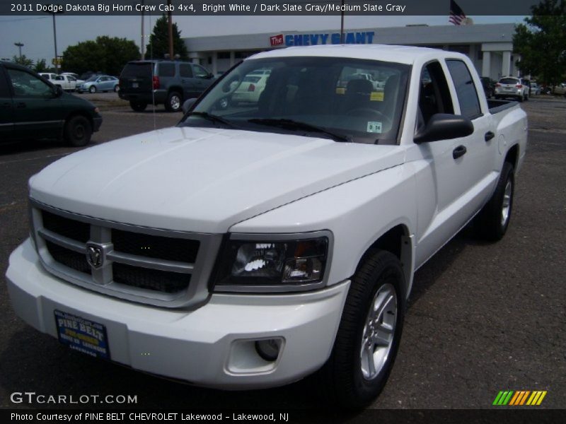 Bright White / Dark Slate Gray/Medium Slate Gray 2011 Dodge Dakota Big Horn Crew Cab 4x4