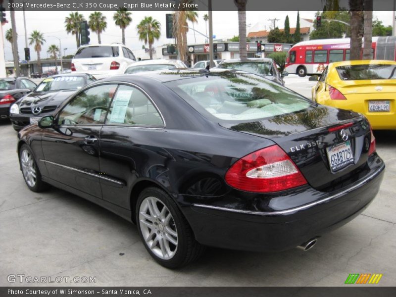 Capri Blue Metallic / Stone 2009 Mercedes-Benz CLK 350 Coupe