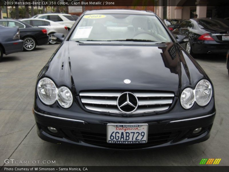 Capri Blue Metallic / Stone 2009 Mercedes-Benz CLK 350 Coupe