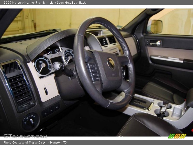Light Sage Metallic / Black 2009 Mercury Mariner Premier