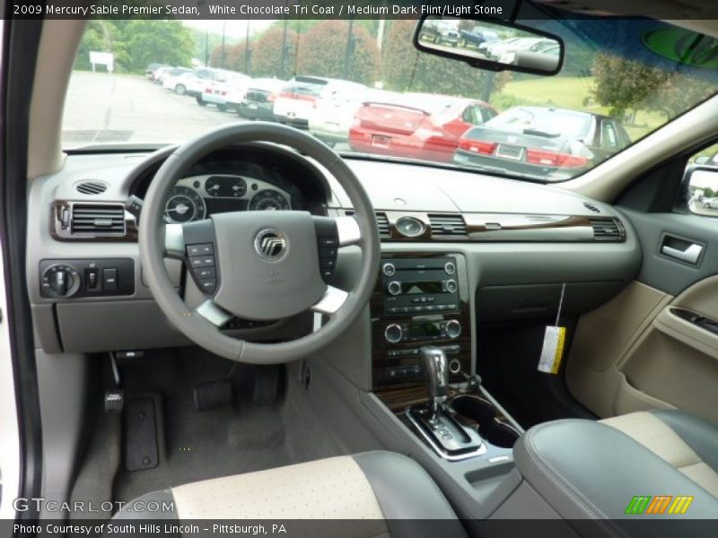 White Chocolate Tri Coat / Medium Dark Flint/Light Stone 2009 Mercury Sable Premier Sedan