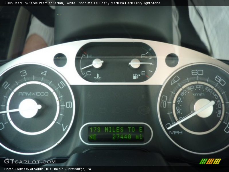White Chocolate Tri Coat / Medium Dark Flint/Light Stone 2009 Mercury Sable Premier Sedan