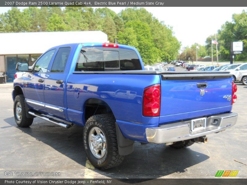 Electric Blue Pearl / Medium Slate Gray 2007 Dodge Ram 2500 Laramie Quad Cab 4x4
