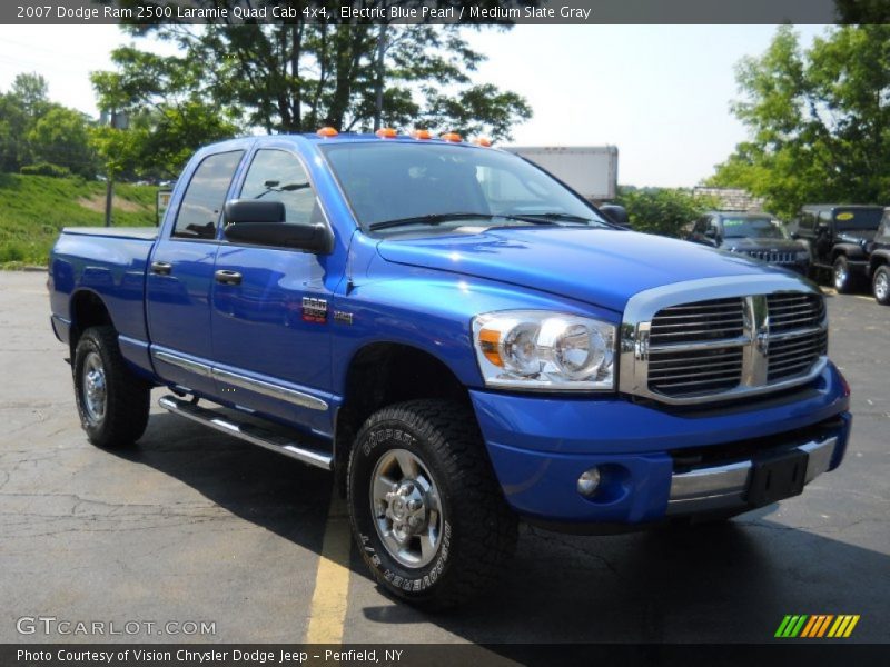 Electric Blue Pearl / Medium Slate Gray 2007 Dodge Ram 2500 Laramie Quad Cab 4x4