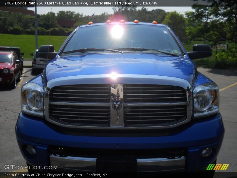Electric Blue Pearl / Medium Slate Gray 2007 Dodge Ram 2500 Laramie Quad Cab 4x4