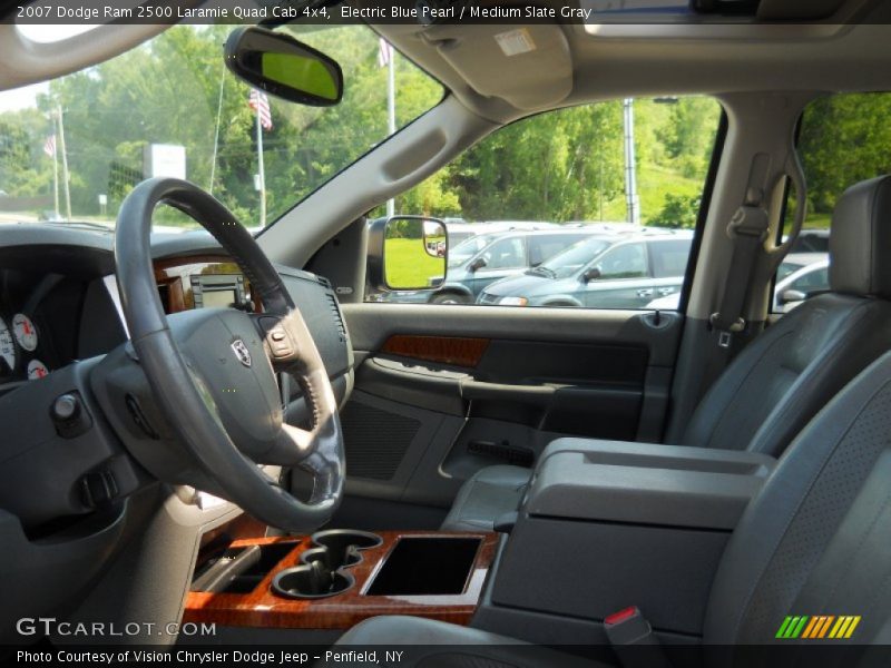 Electric Blue Pearl / Medium Slate Gray 2007 Dodge Ram 2500 Laramie Quad Cab 4x4