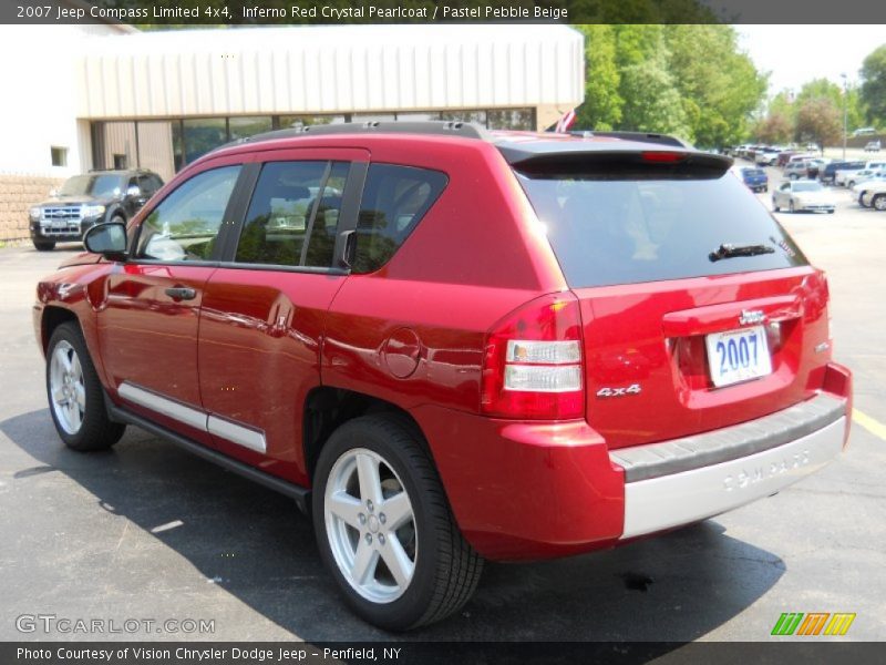 Inferno Red Crystal Pearlcoat / Pastel Pebble Beige 2007 Jeep Compass Limited 4x4