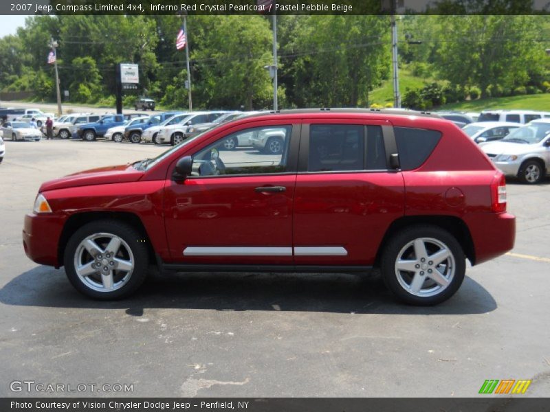 Inferno Red Crystal Pearlcoat / Pastel Pebble Beige 2007 Jeep Compass Limited 4x4