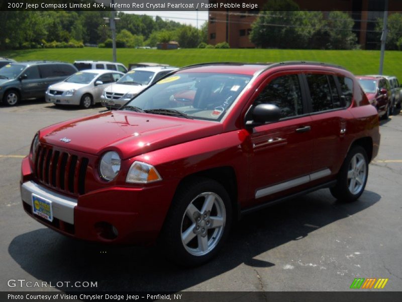 Inferno Red Crystal Pearlcoat / Pastel Pebble Beige 2007 Jeep Compass Limited 4x4